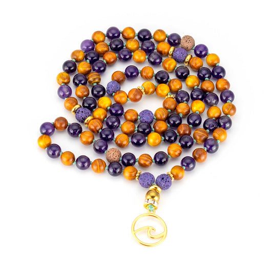 Mala Kette Balance - Amethyst und Sandelholz
