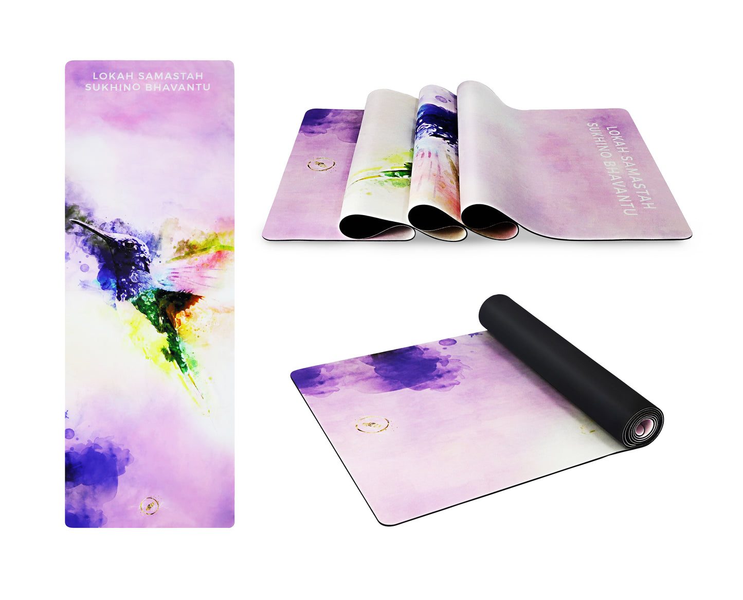 Yoga Duo-Bundle "Purple Hummingbird" - Yogamatte & Tasche