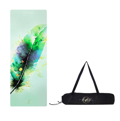 Yoga Duo-Bundle "Green Feather" - Yogamatte & Tasche