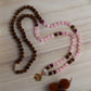 Mala Kette Pure Love - Rosenquarz und Rudraksha